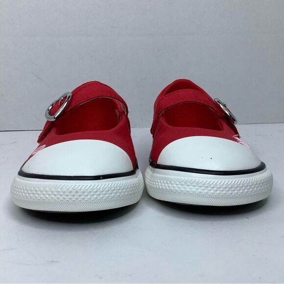 New! Chuck Taylor All Star Dainty Mary Jane Red Textile Ballet Infant Shoes Sz 9 - Picture 6 of 9
